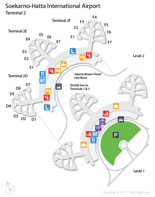 Схема 2 терминала аэропорта Сукарно-Хатта