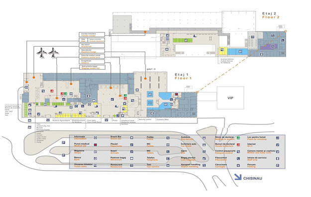 Схема международного аэропорта Кишинэу